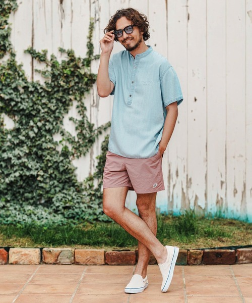 1minute 1second(ワンミニットワンセカンド)の「mp13521-heart patch shrink nylon swim shorts ナイロンショートパンツ(その他パンツ・メンズ・ブルー系その他/ブラック×ホワイト/ローズ/ブラック×ピンク・S/M/L/XL)」の12枚目の写真