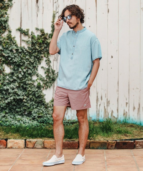 1minute 1second(ワンミニットワンセカンド)の「mp13521-heart patch shrink nylon swim shorts ナイロンショートパンツ(その他パンツ・メンズ・ブルー系その他/ブラック×ホワイト/ローズ/ブラック×ピンク・S/M/L/XL)」の13枚目の写真