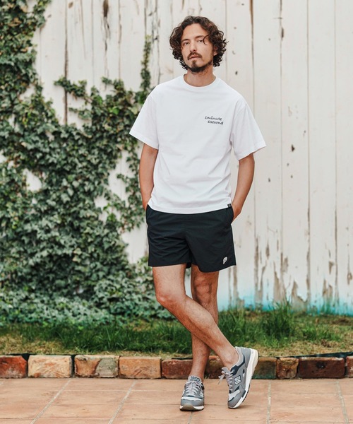 1minute 1second(ワンミニットワンセカンド)の「mp13521-heart patch shrink nylon swim shorts ナイロンショートパンツ(その他パンツ・メンズ・ブルー系その他/ブラック×ホワイト/ローズ/ブラック×ピンク・S/M/L/XL)」の17枚目の写真