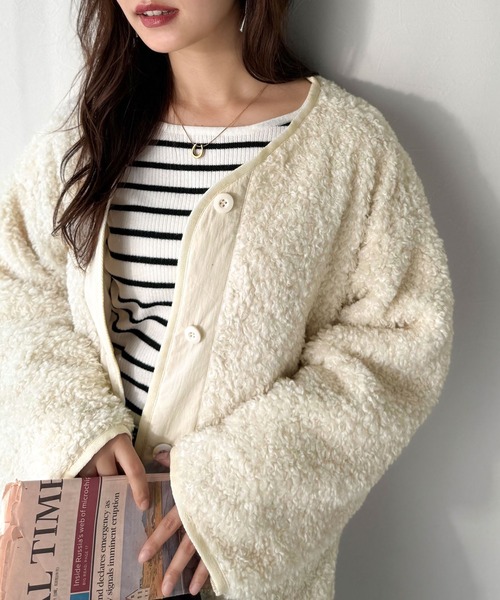 新品！BE:FIRST ボアジャケット L アイボリー BE∶FIRST ボアジャケット – BMSG