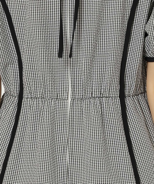[新品タグ付] ローズティアラ　チェック ワンピース 42XL(LL)未使用 セール】【イージケア/吸水速乾/手洗いOK】ボリューム袖チェック