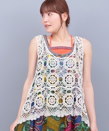 チチカカ | かぎ編み風刺繍ベスト(ベスト)