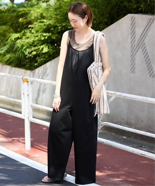 SLOBE IENA（スローブイエナ）の「《接触冷感/追加》Albini キャミサロペット（サロペット/オーバーオール・レディース・レッド/ブラック・FREE）」の8枚目の写真