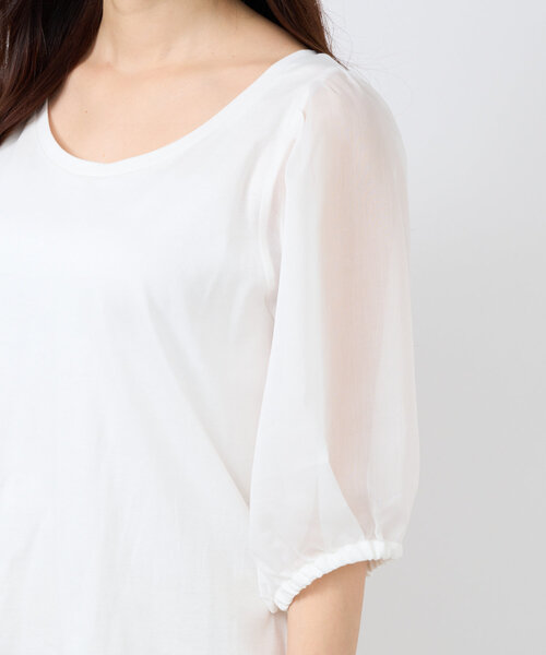 La boutique BonBon(ラブティックボンボン)の「【お上品カットソー】シアーボリュームスリーブカットソー(Tシャツ/カットソー・レディース・ホワイト/ブラック/サックスブルー・FREE)」の22枚目の写真