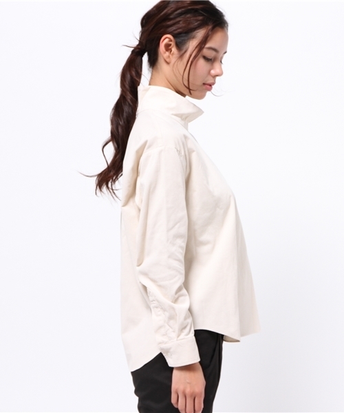 JOURNAL STANDARD（ジャーナルスタンダード）の「シャツコールハイネックブラウス#（シャツ/ブラウス・レディース・アイボリー/カーキ・FREE）」の6枚目の写真