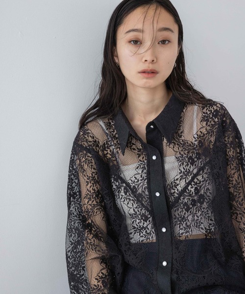 seyto サイズ1 / ウエスタンシャツレースシャツ Western lace short shirt / ウエスタンシャツレースシャツ