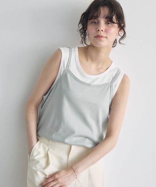 full/fill.(フルフィル)の「スリーブレスキャミセットT(Tシャツ/カットソー・レディース・ブラック/グレー・FREE)」の2枚目の写真