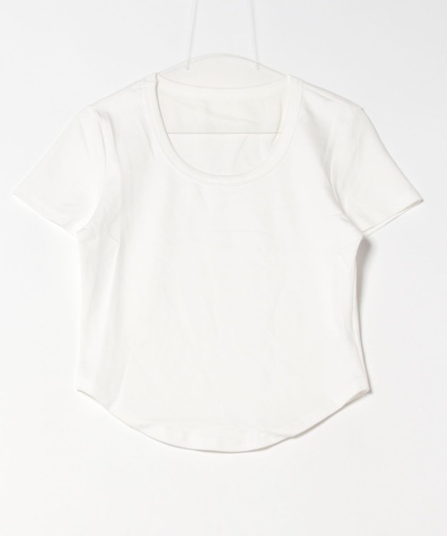 Lace Ladies(レースレディース)の「ラウンドネック ベーシック 半袖 Tシャツ トップス(Tシャツ/カットソー・レディース・パープル/ホワイト/ピンク/アイボリー/ブラック/ブルー/グレー・FREE)」の14枚目の写真