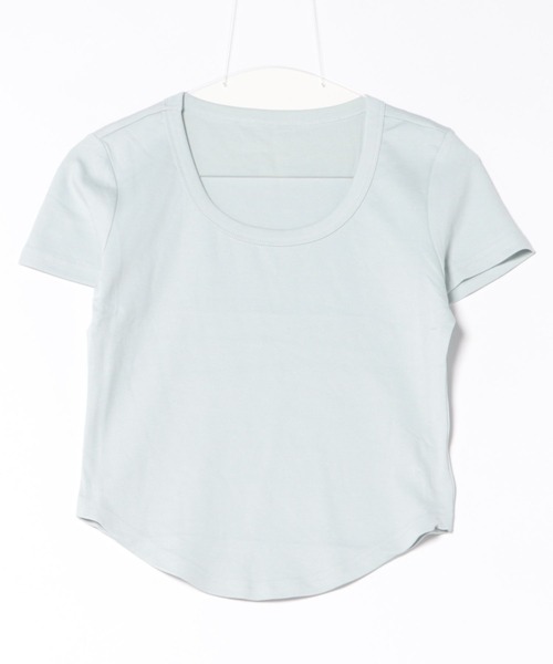 Lace Ladies(レースレディース)の「ラウンドネック ベーシック 半袖 Tシャツ トップス(Tシャツ/カットソー・レディース・パープル/ホワイト/ピンク/アイボリー/ブラック/ブルー/グレー・FREE)」の16枚目の写真