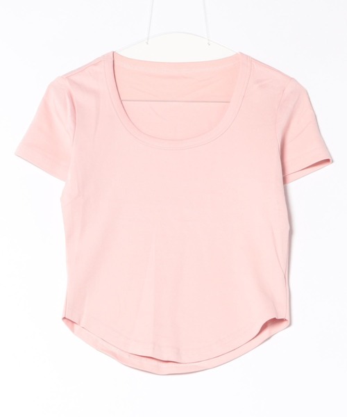 Lace Ladies(レースレディース)の「ラウンドネック ベーシック 半袖 Tシャツ トップス(Tシャツ/カットソー・レディース・パープル/ホワイト/ピンク/アイボリー/ブラック/ブルー/グレー・FREE)」の18枚目の写真