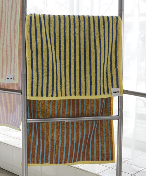 WITH OR WITHOUT（ウィズオアウィズアウト）の「STRIPE BATH TOWEL/ストライプバスタオル（タオル・メンズ・ブラウン系その他/パープル系その他・FREE）」の8枚目の写真