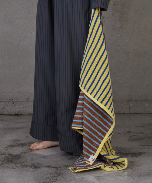 WITH OR WITHOUT（ウィズオアウィズアウト）の「STRIPE BATH TOWEL/ストライプバスタオル（タオル・メンズ・ブラウン系その他/パープル系その他・FREE）」の9枚目の写真