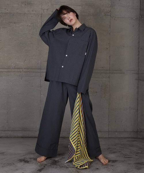 WITH OR WITHOUT（ウィズオアウィズアウト）の「STRIPE BATH TOWEL/ストライプバスタオル（タオル・メンズ・ブラウン系その他/パープル系その他・FREE）」の13枚目の写真