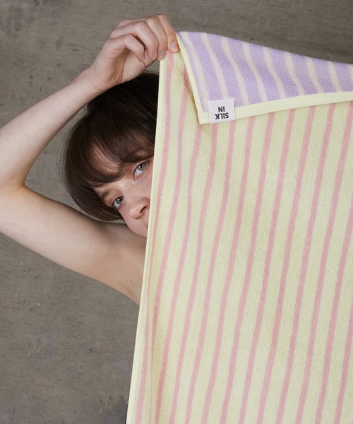 WITH OR WITHOUT（ウィズオアウィズアウト）の「STRIPE BATH TOWEL/ストライプバスタオル（タオル・メンズ・ブラウン系その他/パープル系その他・FREE）」の16枚目の写真