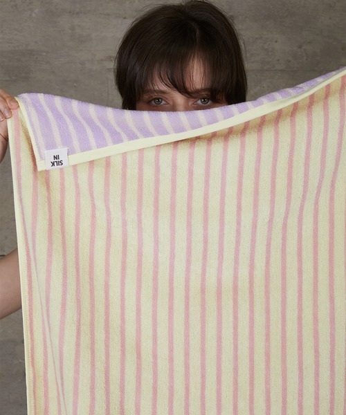 WITH OR WITHOUT（ウィズオアウィズアウト）の「STRIPE BATH TOWEL/ストライプバスタオル（タオル・メンズ・ブラウン系その他/パープル系その他・FREE）」の18枚目の写真