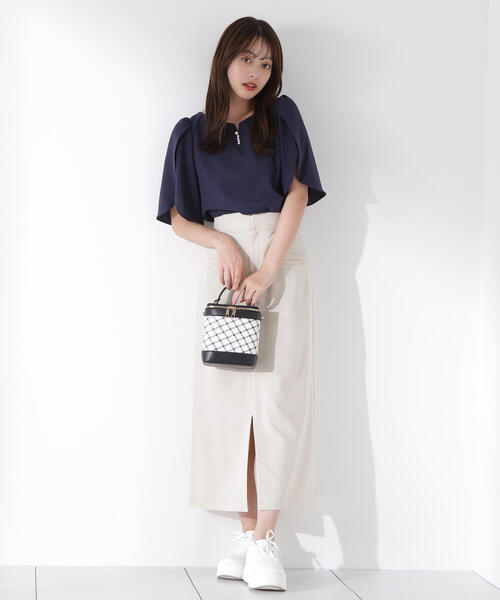 PROPORTION BODY DRESSING（プロポーションボディドレッシング）の「ビジューフレアスリーブブラウス / 1215110901（シャツ/ブラウス・レディース・ブルー/ホワイト系その他/ネイビー・SMALL/MEDIUM）」の18枚目の写真