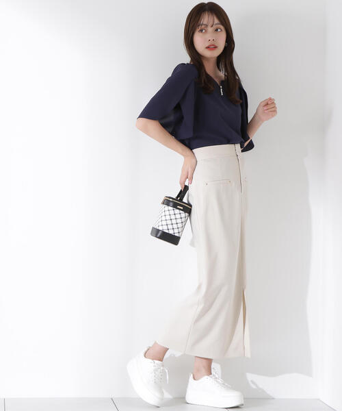 PROPORTION BODY DRESSING（プロポーションボディドレッシング）の「ビジューフレアスリーブブラウス / 1215110901（シャツ/ブラウス・レディース・ブルー/ホワイト系その他/ネイビー・SMALL/MEDIUM）」の21枚目の写真