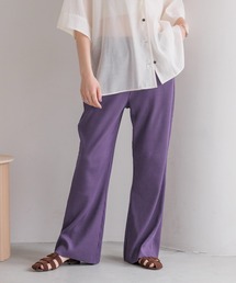 【Chloe】ベルベット製クロップド ブーツカットパンツ パープル パンツ(パープル/紫色系・フレア・ブーツカット)ファッション