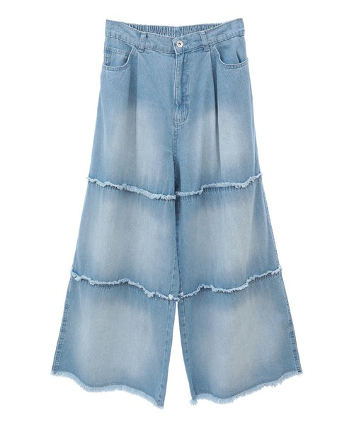 Sugar spoon（シュガースプーン）の「・SUGAR SPOON ティアードデニムパンツ（デニムパンツ・レディース・ブラック/インディゴブルー・FREE）」の17枚目の写真