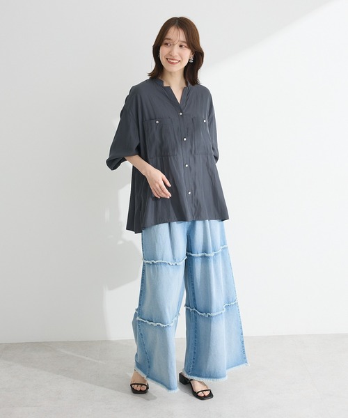 Sugar spoon（シュガースプーン）の「・SUGAR SPOON ティアードデニムパンツ（デニムパンツ・レディース・ブラック/インディゴブルー・FREE）」の6枚目の写真