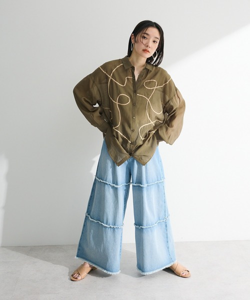 Sugar spoon（シュガースプーン）の「・SUGAR SPOON ティアードデニムパンツ（デニムパンツ・レディース・ブラック/インディゴブルー・FREE）」の11枚目の写真