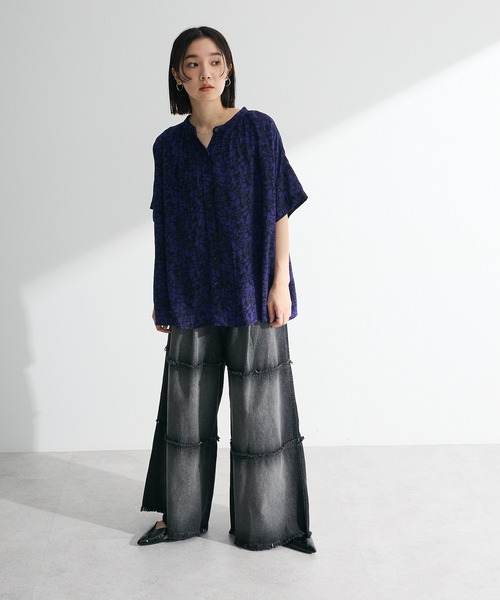 Sugar spoon（シュガースプーン）の「・SUGAR SPOON ティアードデニムパンツ（デニムパンツ・レディース・ブラック/インディゴブルー・FREE）」の4枚目の写真