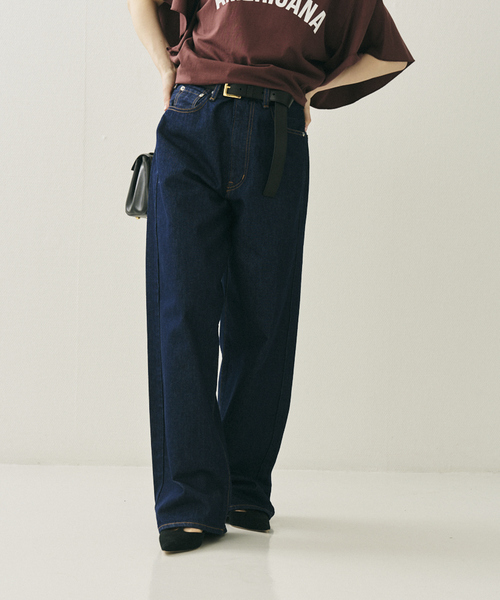 NEEDBY heritage(ニードバイヘリテージ)の「【NEEDBY heritage/ニードバイヘリテージ】KOH ワイドストレートテーパードデニム(デニムパンツ・レディース・インディゴブルー・23/24/25/22)」の2枚目の写真