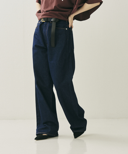 NEEDBY heritage(ニードバイヘリテージ)の「【NEEDBY heritage/ニードバイヘリテージ】KOH ワイドストレートテーパードデニム(デニムパンツ・レディース・インディゴブルー・23/24/25/22)」の4枚目の写真
