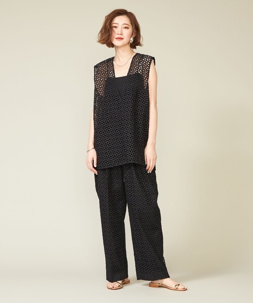 セール】＜conte＞エンブロイダリー レース タックパンツ（その他  