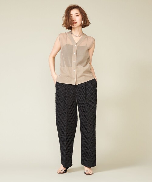 セール】＜conte＞エンブロイダリー レース タックパンツ（その他  