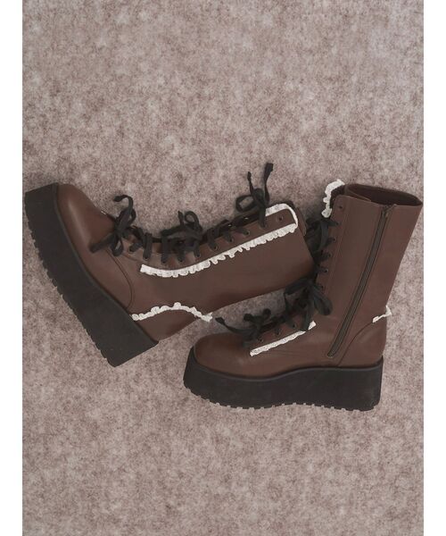 merry jenny（メリージェニー）の「ribbonレースアップブーツ（ブーツ・レディース・ブラウン/ブラック・MEDIUM/LARGE）」の10枚目の写真