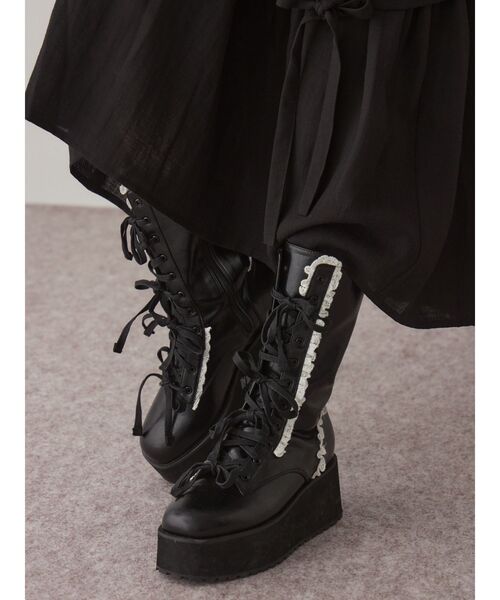 merry jenny（メリージェニー）の「ribbonレースアップブーツ（ブーツ・レディース・ブラウン/ブラック・MEDIUM/LARGE）」の6枚目の写真