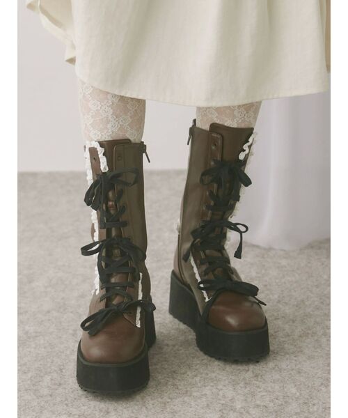 merry jenny（メリージェニー）の「ribbonレースアップブーツ（ブーツ・レディース・ブラウン/ブラック・MEDIUM/LARGE）」の20枚目の写真