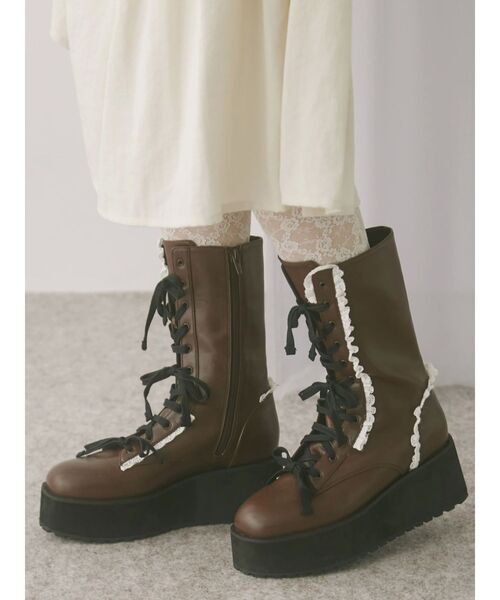 merry jenny（メリージェニー）の「ribbonレースアップブーツ（ブーツ・レディース・ブラウン/ブラック・MEDIUM/LARGE）」の21枚目の写真