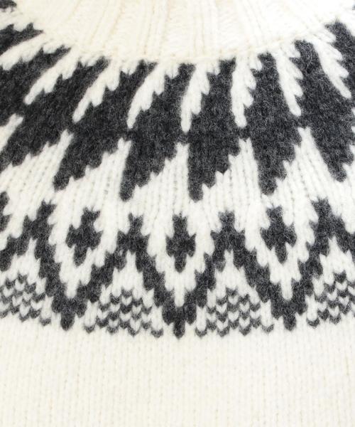 green label relaxing（グリーンレーベルリラクシング）の「W/NY CIRCLE/JQ C/N 3G　ニット◆（ニット/セーター・メンズ・ホワイト/ネイビー・X-LARGE/MEDIUM/SMALL/LARGE）」の5枚目の写真