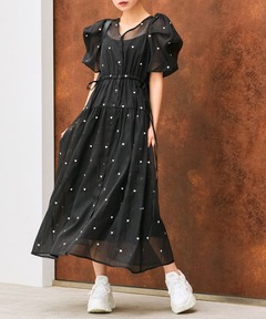 BACK OPEN PEARL VELOUR DRESS（ドレス）｜Ameri（アメリ）の