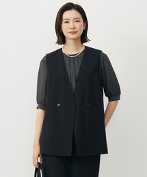 【洗える・吸水速乾・接触冷感・セットアップ対応】Light ジョーゼット ジレ