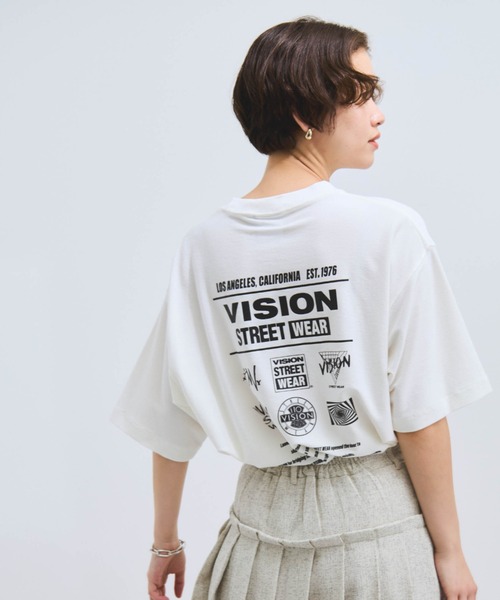 VICKY(ビッキー)の「【VISION STREET WARE】HY-TECHロゴプリントTシャツ≪洗濯機で洗える≫(Tシャツ/カットソー・レディース・ホワイト/ブラック・M)」の5枚目の写真