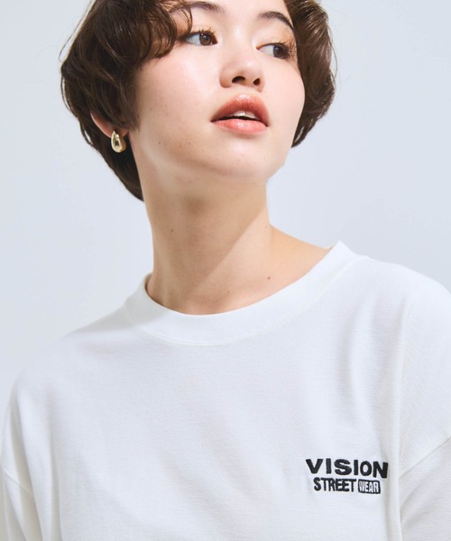 VICKY(ビッキー)の「【VISION STREET WARE】HY-TECHロゴプリントTシャツ≪洗濯機で洗える≫(Tシャツ/カットソー・レディース・ホワイト/ブラック・M)」の6枚目の写真