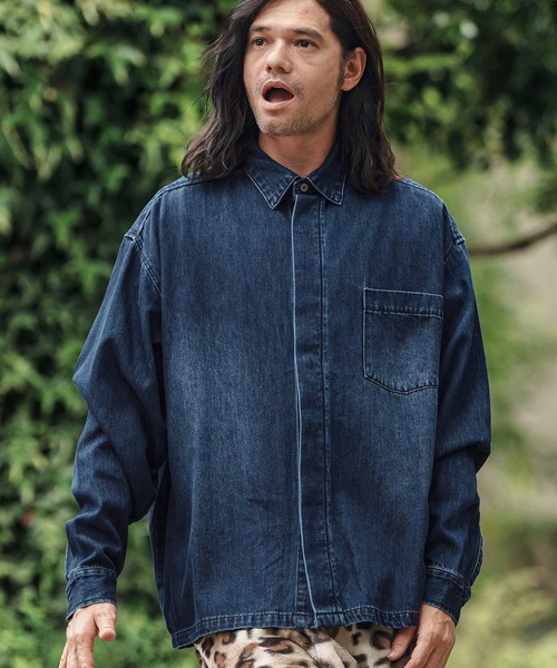 ms6153- Fly Front Denim Shirts 比翼デニムシャツ（シャツ/ブラウス