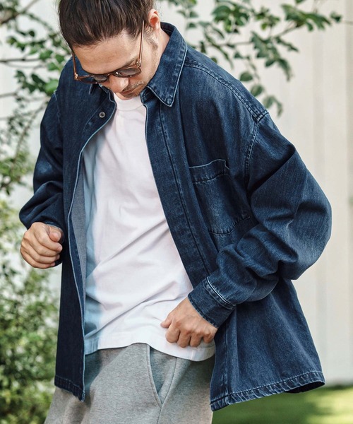 ms6153- Fly Front Denim Shirts 比翼デニムシャツ（シャツ/ブラウス