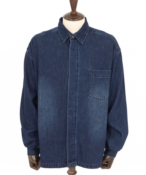 ms6153- Fly Front Denim Shirts 比翼デニムシャツ（シャツ/ブラウス