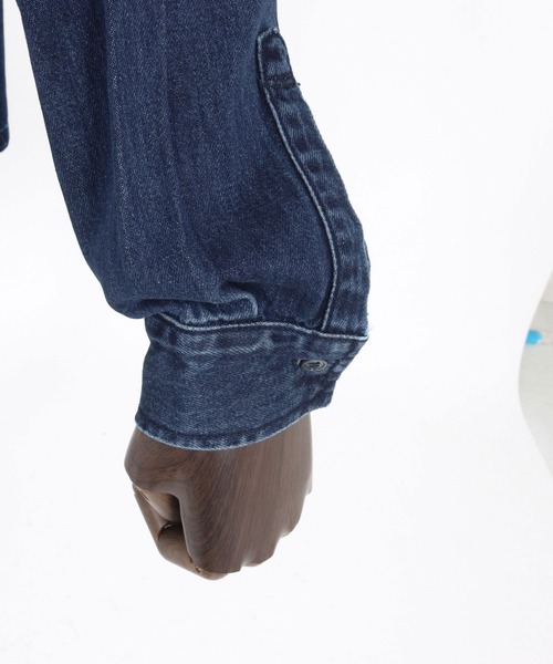 CAMBIO（カンビオ）の「ms6153- Fly Front Denim Shirts 比翼デニムシャツ（シャツ/ブラウス・メンズ・インディゴブルー・S/M/L）」の14枚目の写真