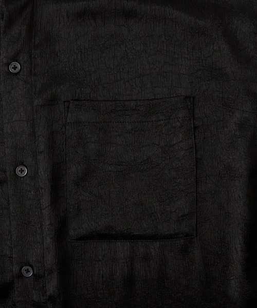 EMMA CLOTHES(エマクローズ)の「オーバーサイズ シワ加工ドレープ レギュラーカラー半袖シャツ(シャツ/ブラウス・メンズ・ダークネイビー/チャコール/ブラック・M/L)」の12枚目の写真