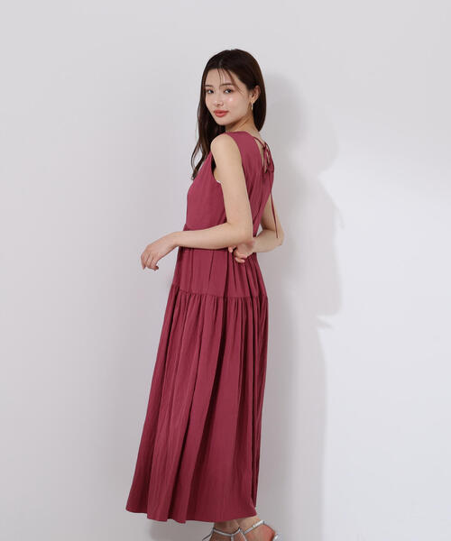 PROPORTION BODY DRESSING(プロポーションボディドレッシング)の「バックリボンティアードワンピース / 1215240610(ワンピース・レディース・ブラック/ホワイト系その他/ピンク・MEDIUM/P/S)」の10枚目の写真