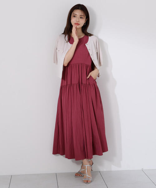 PROPORTION BODY DRESSING(プロポーションボディドレッシング)の「バックリボンティアードワンピース / 1215240610(ワンピース・レディース・ブラック/ホワイト系その他/ピンク・MEDIUM/P/S)」の12枚目の写真