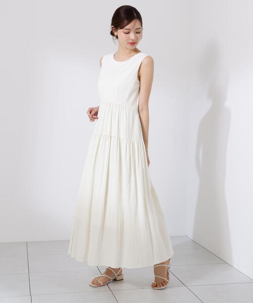 PROPORTION BODY DRESSING(プロポーションボディドレッシング)の「バックリボンティアードワンピース / 1215240610(ワンピース・レディース・ブラック/ホワイト系その他/ピンク・MEDIUM/P/S)」の2枚目の写真