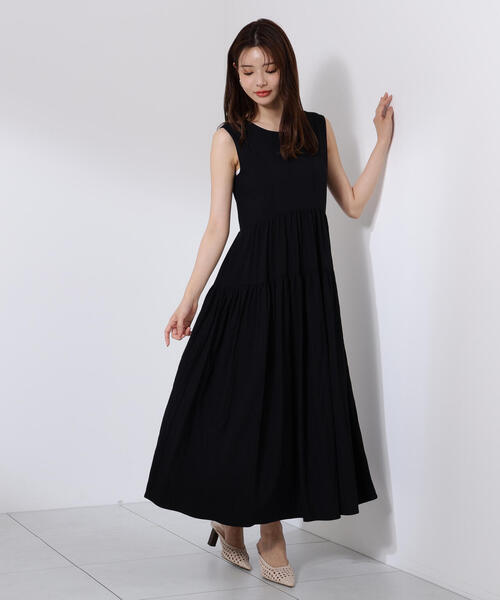 PROPORTION BODY DRESSING(プロポーションボディドレッシング)の「バックリボンティアードワンピース / 1215240610(ワンピース・レディース・ブラック/ホワイト系その他/ピンク・MEDIUM/P/S)」の3枚目の写真