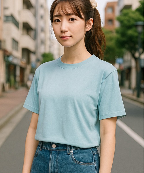 NEWTRAL PRODUCTS(ニュートラルプロダクツ)の「【NEWTRAL/ニュートラル】5.6oz半袖無地T(Tシャツ/カットソー・レディース・ライトアッシュグレー/スモークピンク/ブラック/サックスブルー/White/チャコールグレー/ダークグリーン/杢グレー/ネイビー/ロイヤルブルー/Beige/レッド・MEDIUM/SMALL/X-LARGE/LARGE)」の9枚目の写真