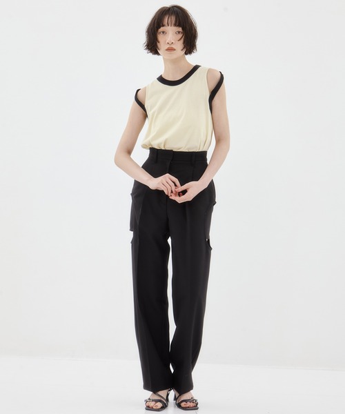 CINOH（チノ）の「【CINOH/チノ】《STUDIOUS別注》RINGER TANK TOP/リンガータンクトップ（タンクトップ・レディース・ブラック系その他/ブラック/キナリ/ホワイト・36）」の21枚目の写真